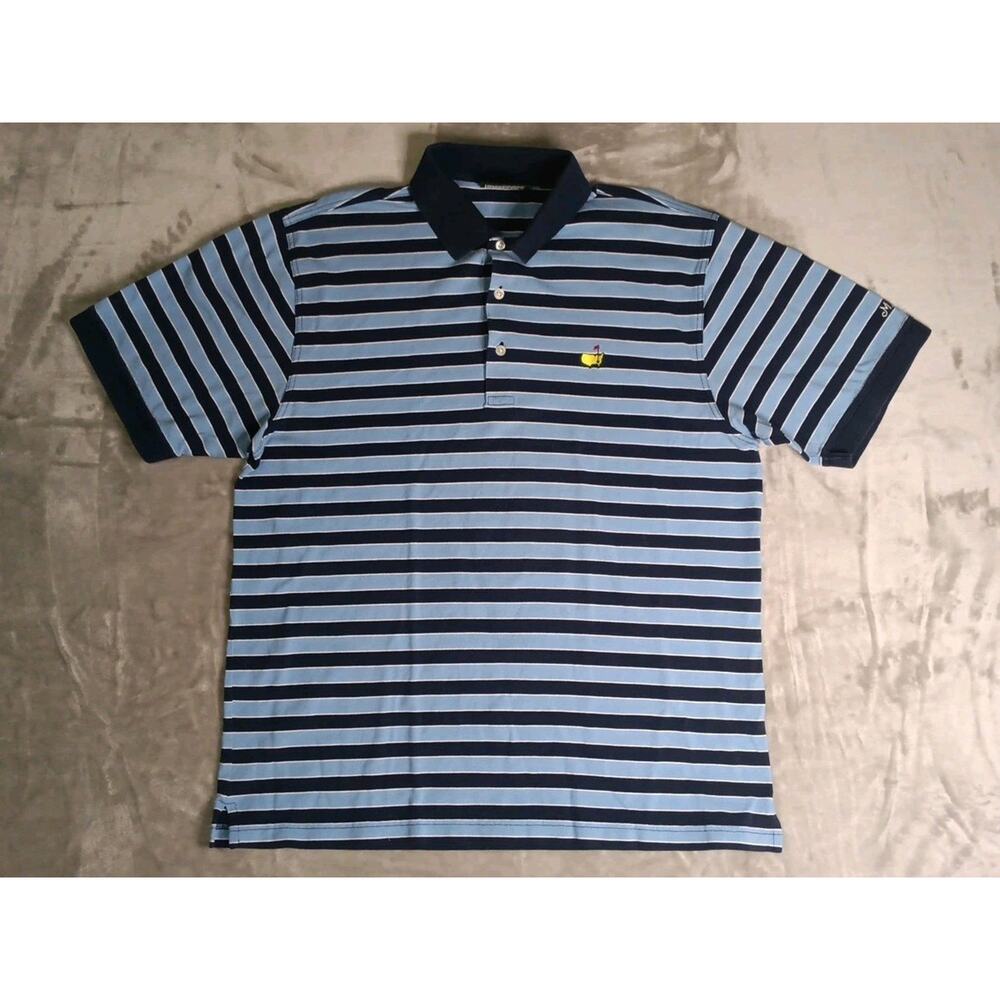 Masters Collection Polo Shirt Mens Large 100% Pima Cotton Striped